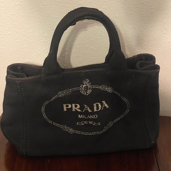Prada Black Canvas Tote Bag - Picture 1 of 10